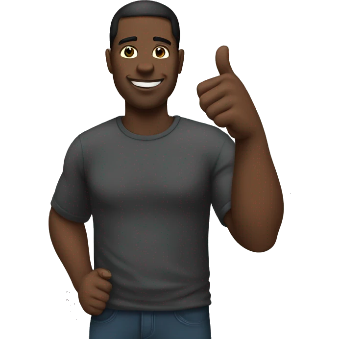 heavy set black man with a thumb up emoji