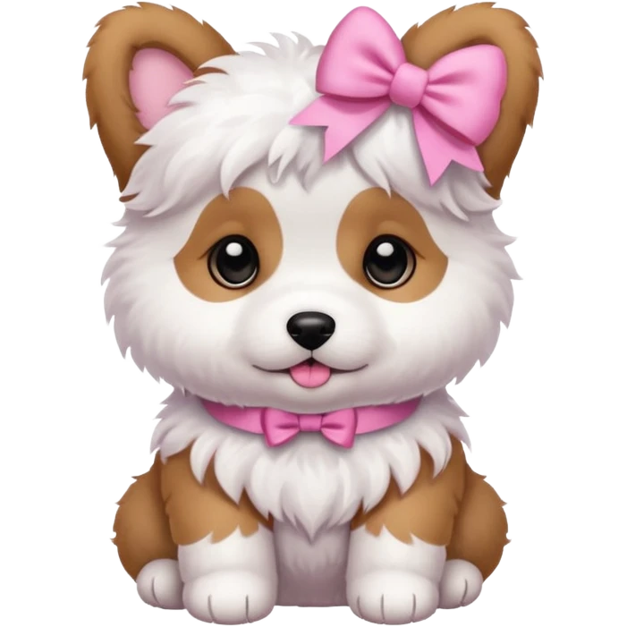 Puppy with pink bows emoji