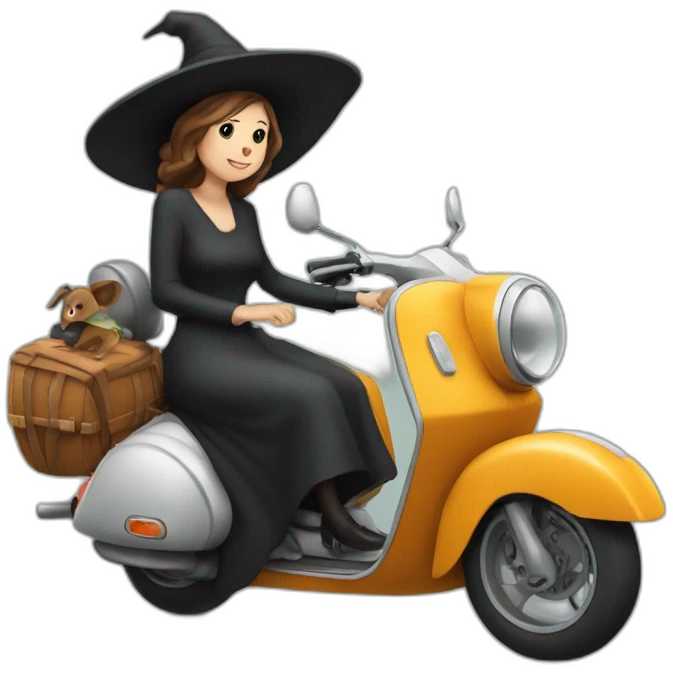 witch with vespa animal printer emoji