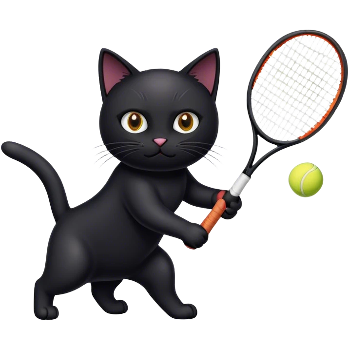 Cat black qui joue au tennis  emoji