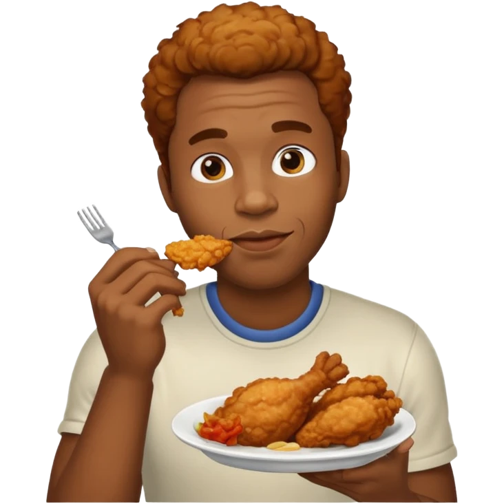 A black man eating chicken  emoji