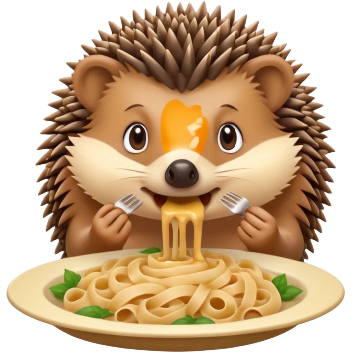 hedgehog eating pasta emoji