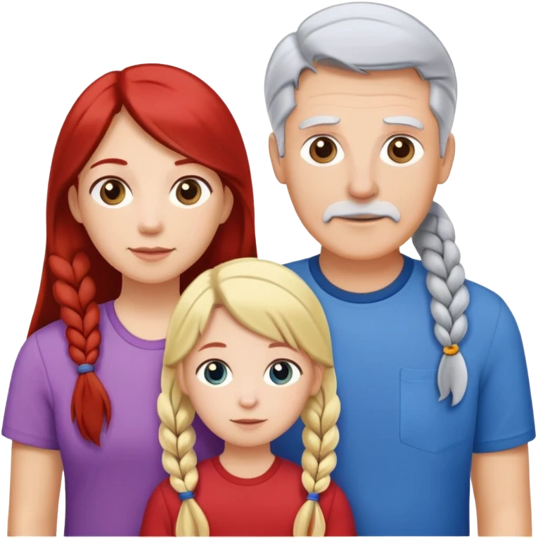family with 1 dad 1 mom 1 oldest daughter 1 middle daughter 1 youngest daughter 1 youngest son emoji