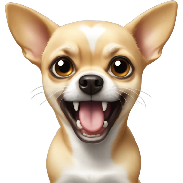 Chihuahua dog growling at Panda emoji