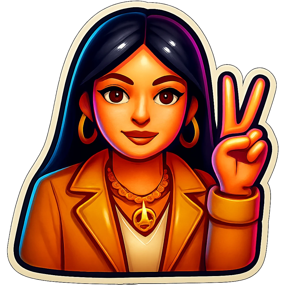 Make the same emoji but with long hair, keep the style and expression, with no background emoji