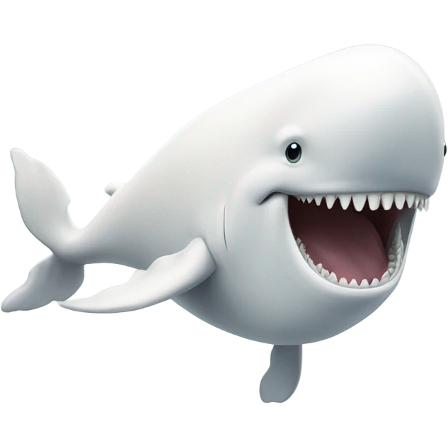 white whale , open mouth emoji