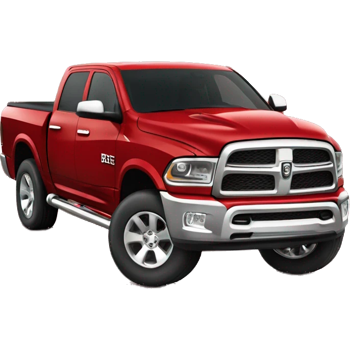 Red Big horn dodge ram with red rims emoji