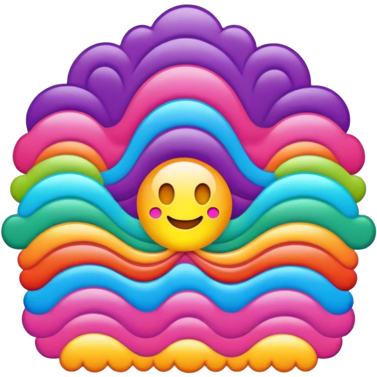 Psychedelic colored Border line emoji