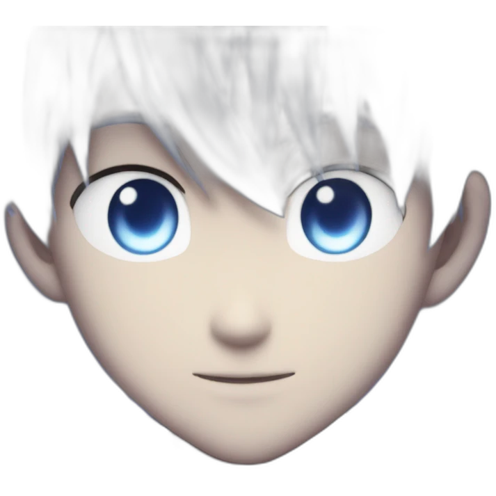 make me killua zoldick from hunter x hunter with blue eyes and lighting around him emoji