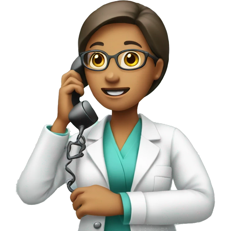 a woman pharmacist talking on the phone emoji