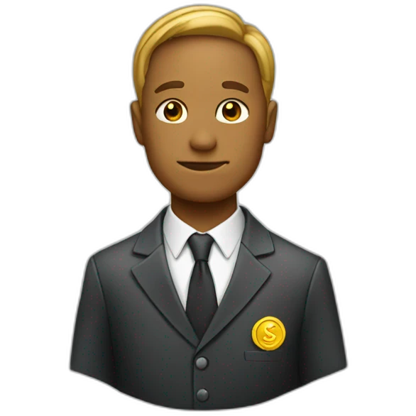 coin wearing suit emoji