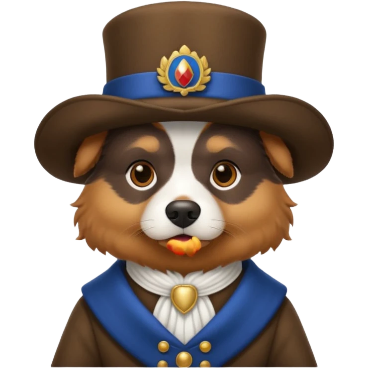 Dog with Napoléon disguise emoji