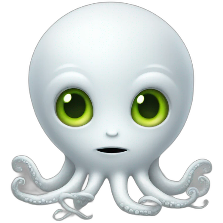 White little alien with tentacles on chin emoji