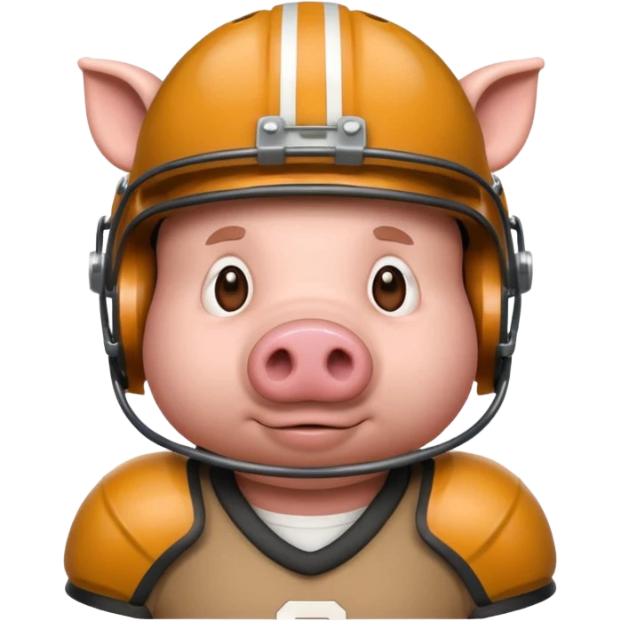 american football player pig with emoji