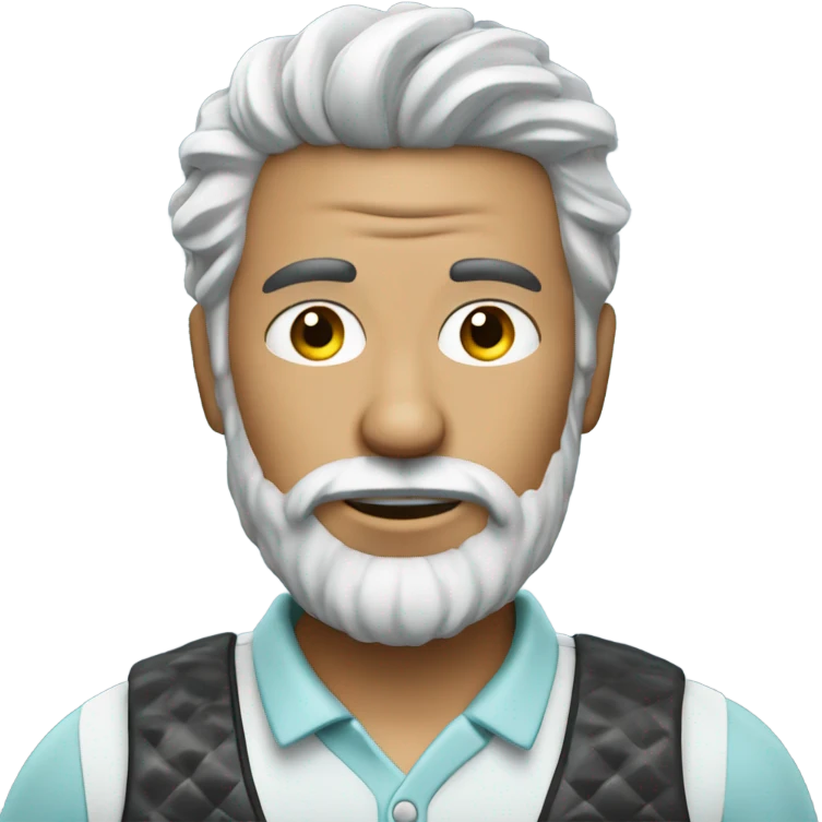 Golfer with salt and pepper hair and beard emoji