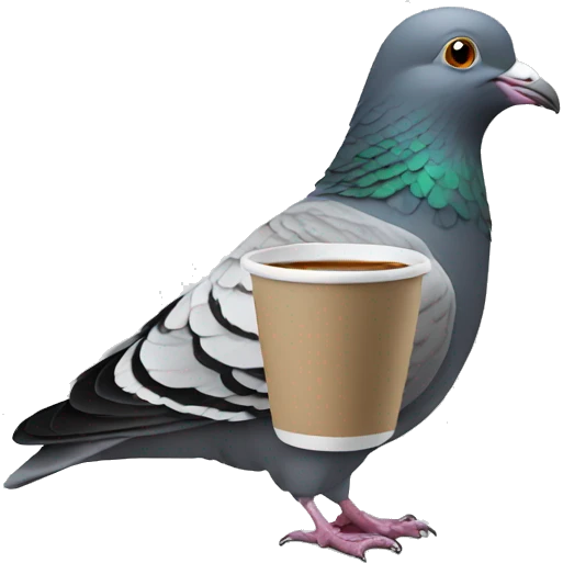 Pigeon drinking coffee  emoji