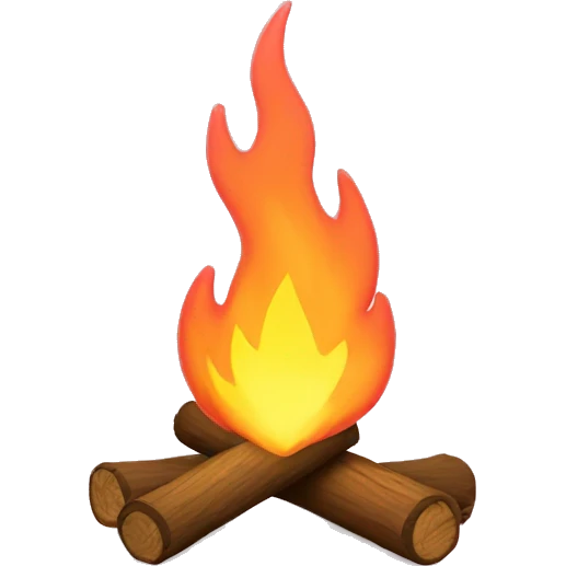 Light pink campfire emoji