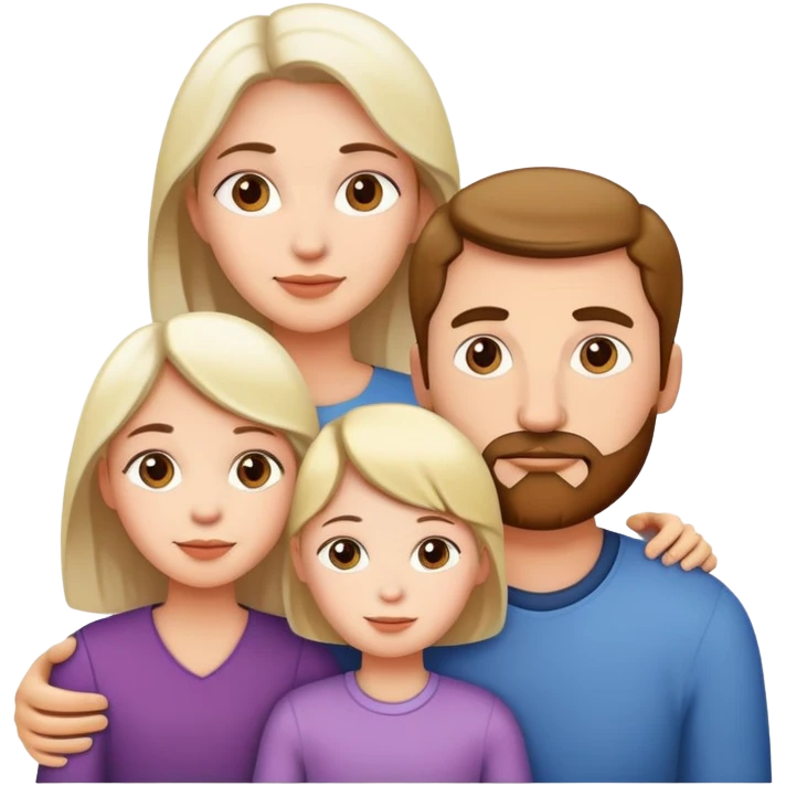 familia con papá,mamá,hija e hijo blancos emoji