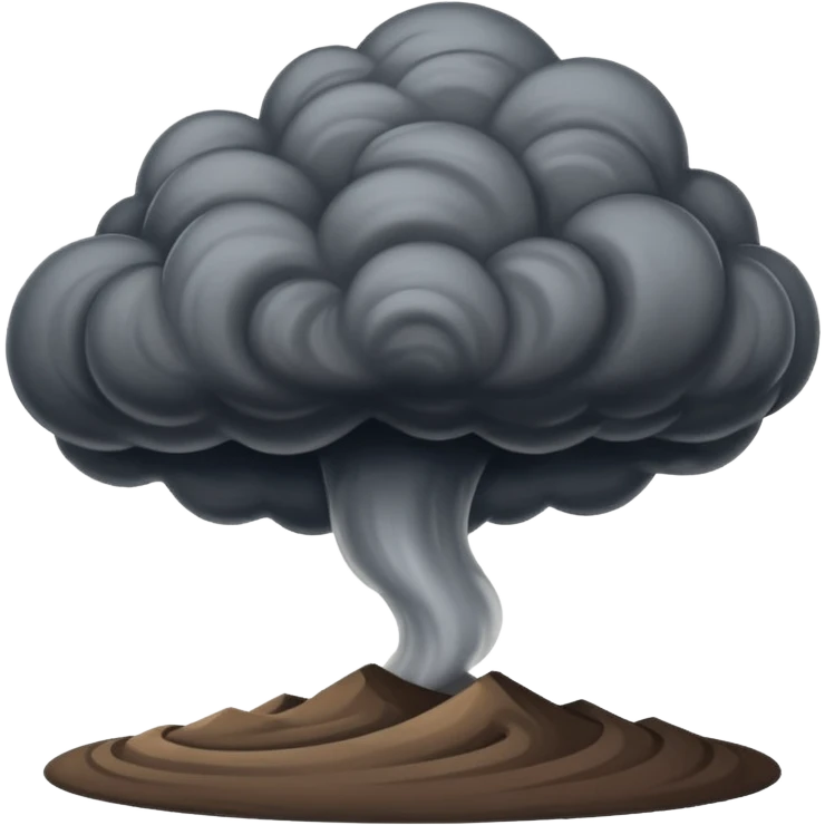 A thick dark funnel cloud sweeping across open plains. emoji