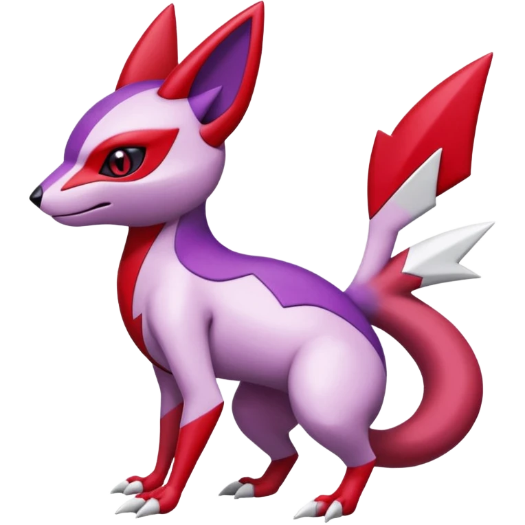 Sneasel-Zangoose-Genesect-fusion-hybrid, full body emoji