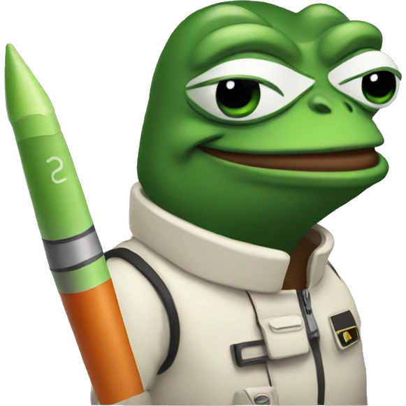 pepe with rocket  emoji