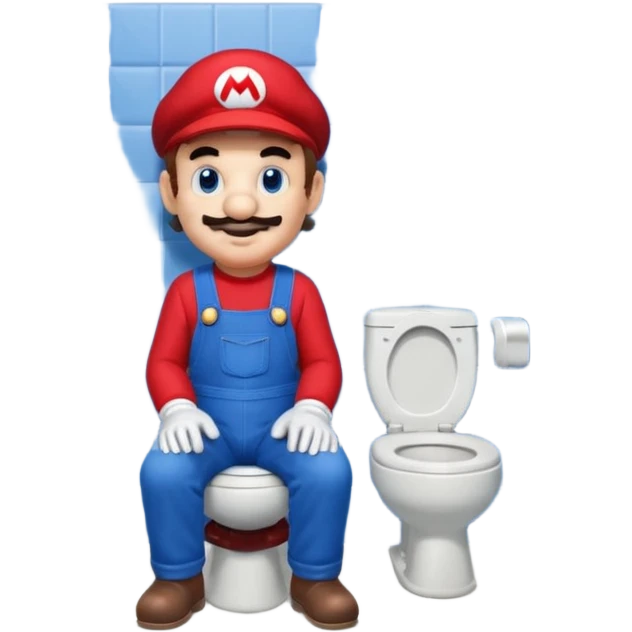 Mario dans des toilettes  emoji