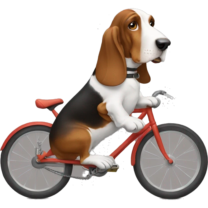Basset hound riding a bike emoji