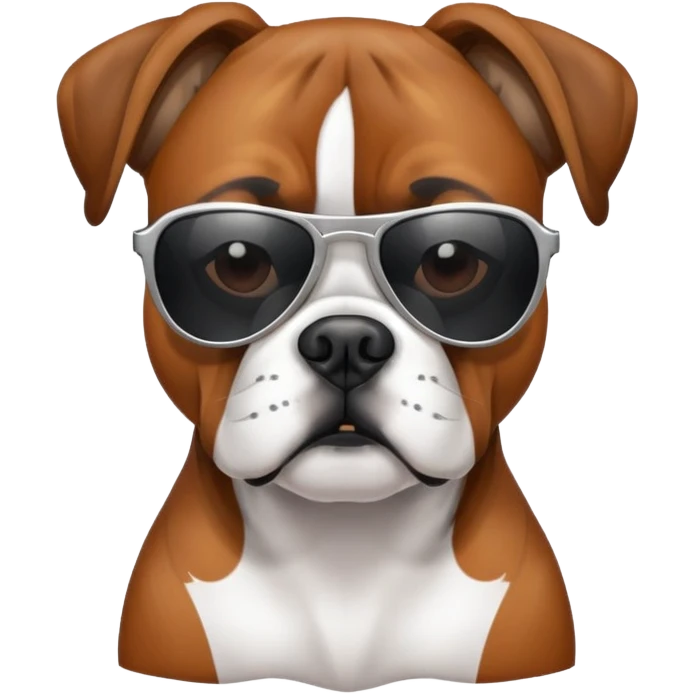 Boxer dog with sun glasses  emoji