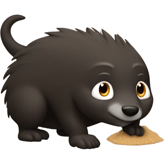 Mole digging a hole emoji