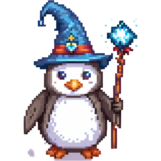 A penguin wizard emoji