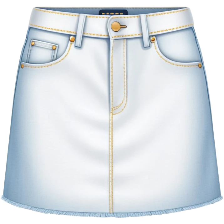 super realistic isolated white denim mini skirt emoji