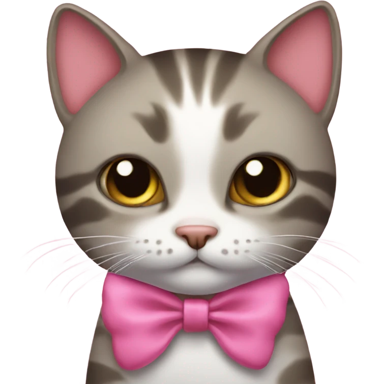 Cat with a pink bow emoji