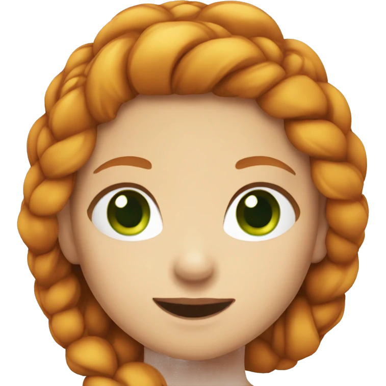 ginger girl with green eyes and a braid  emoji