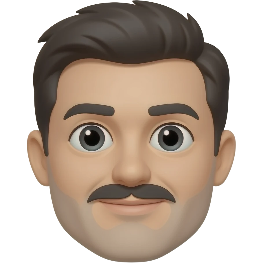 Make face little cubby and mustache smaller emoji