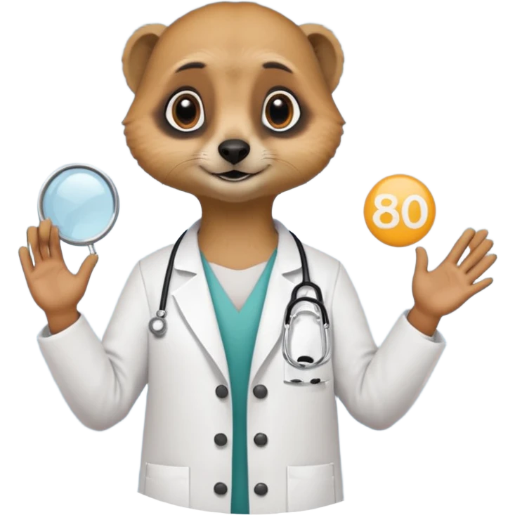 Suricate médecin avec écris "805" et "promo 2025-2030" avec un cercle rond au fnd emoji