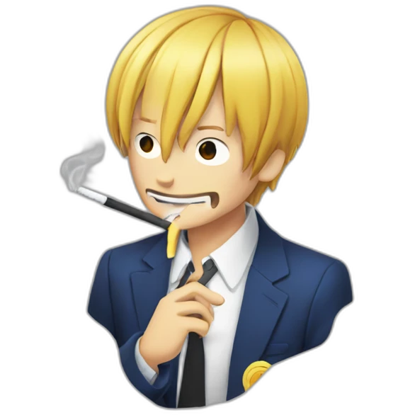 Sanji fume une cigarette emoji