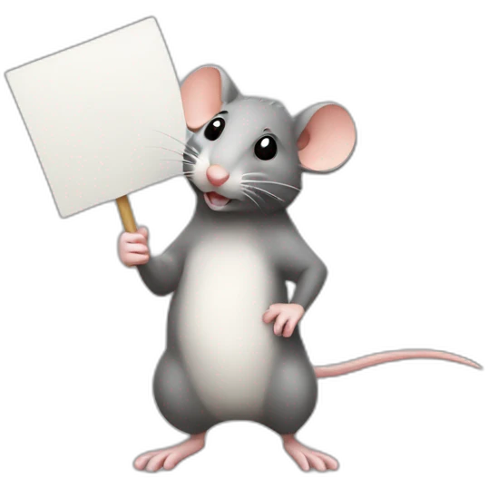 rat demonstrating holding sign emoji