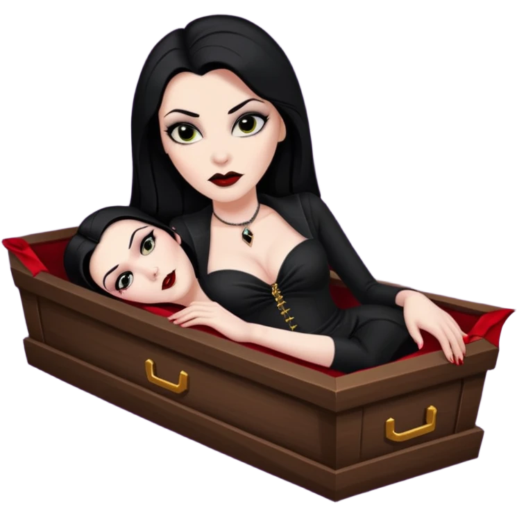Vampira mulher bonita sexy em seu caixão  emoji