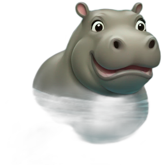 Hippopotame dans l'eau emoji