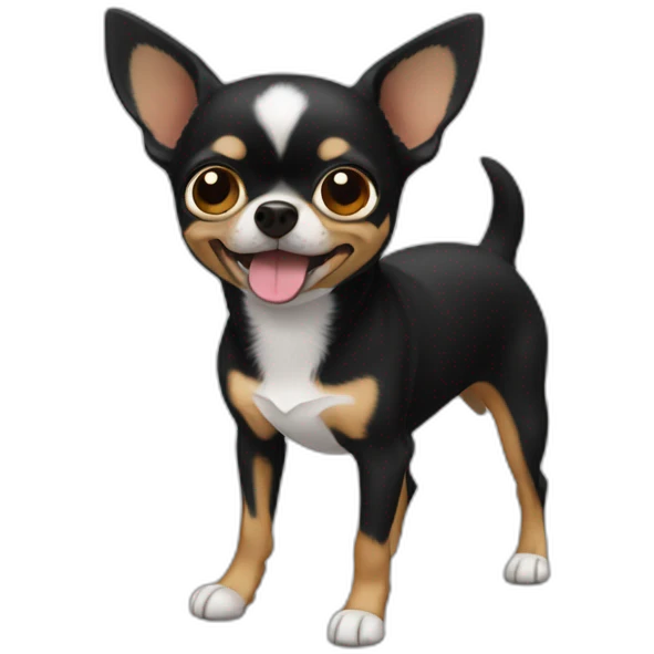 chihuahua negro ladrando emoji