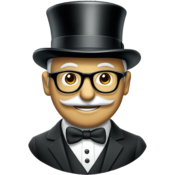monopoly man  with glasses and hat emoji