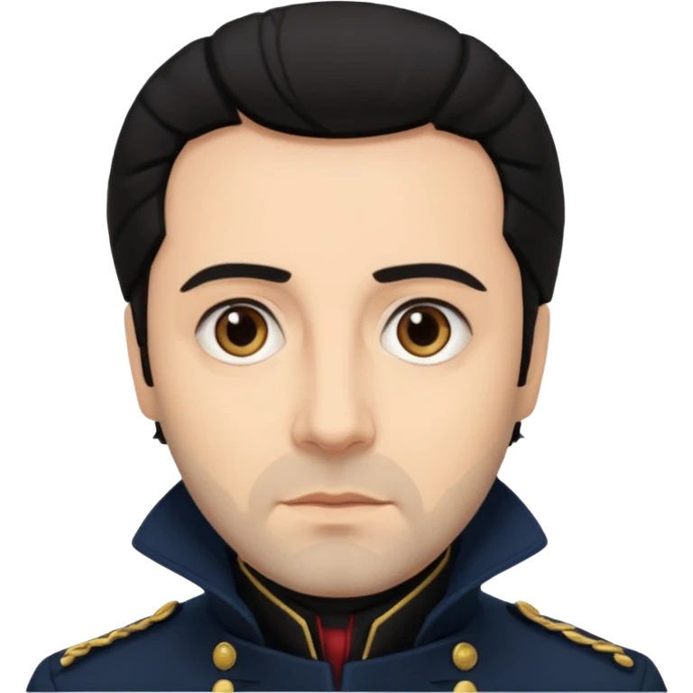 Javert From Les Miserables with light skin, brown eyes, Black Hair, black outfit emoji