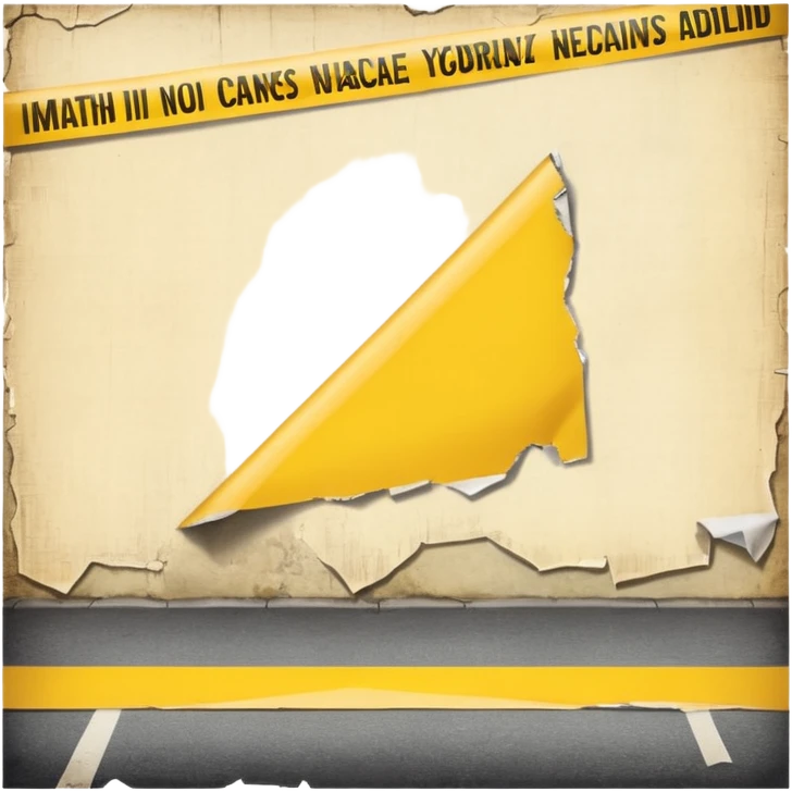 Street Poster + torn corner + yellow tape, Street Advertisements. emoji