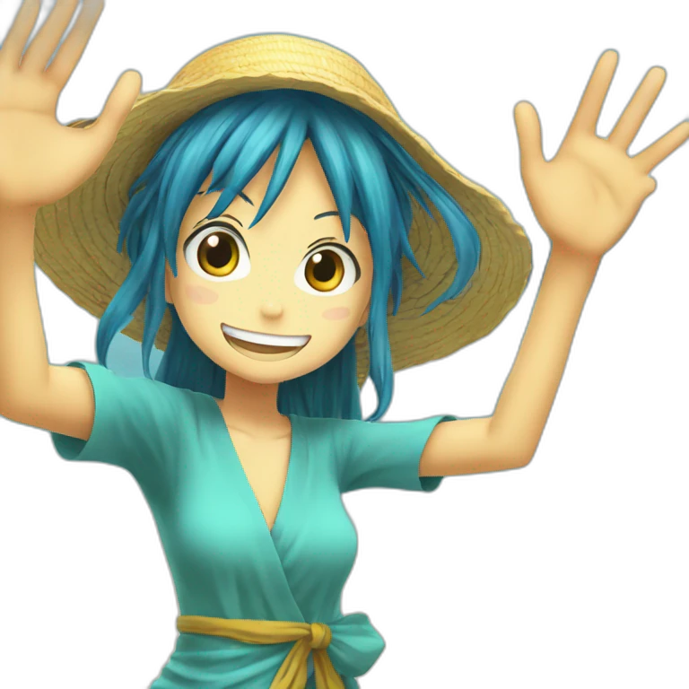 nami high fiving luffy emoji