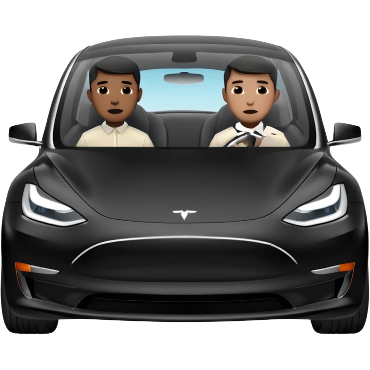 Tesla model 3 stuck in trafic emoji