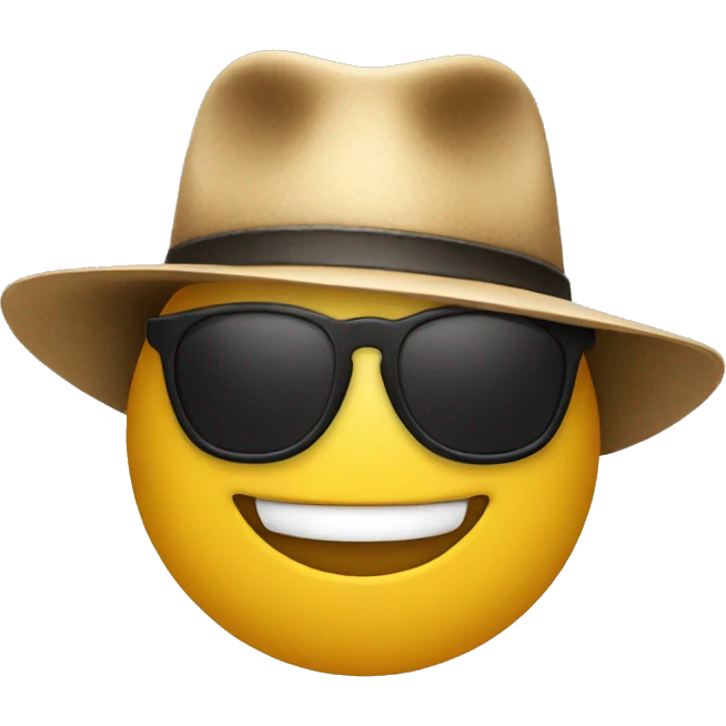 SMILE EMOJI, WITH SUNGLASSES AND AN ACADEMIC HAT emoji