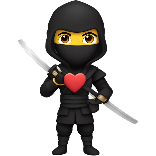 Ninja con. Corazón  emoji
