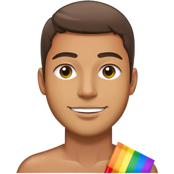 man with rainbow flag emoji