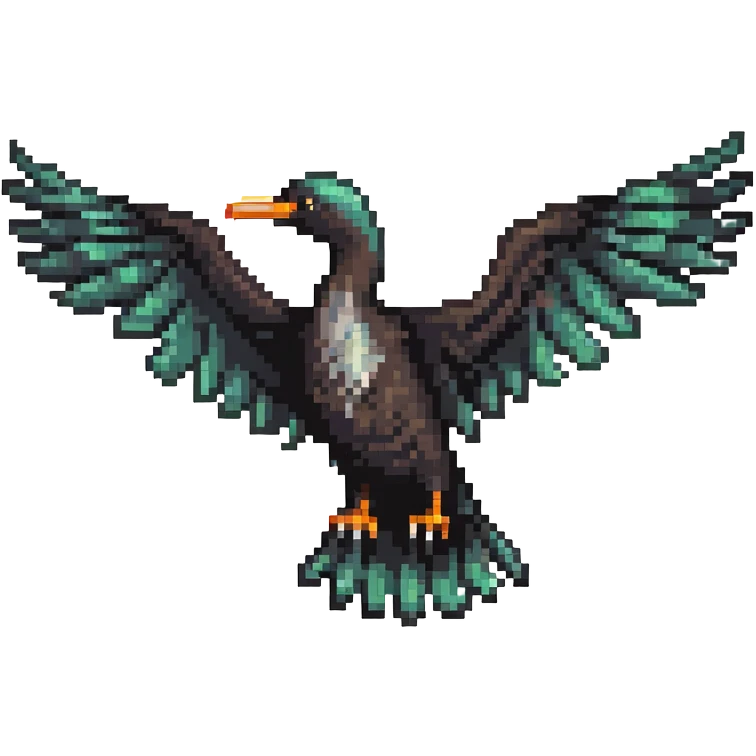 Liver bird, mythical bird symbol of Liverpool, cormorant-like bird with outstretched wings emoji