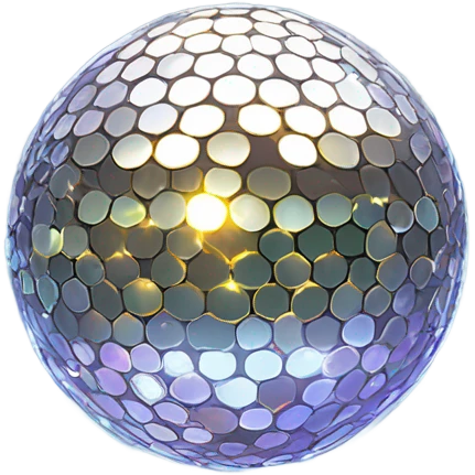 disco ball with bubbles emoji